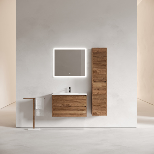 Тумба под раковину Sancos Libra LB80ECH 80х50 подвесная цвет коричневый - фото 2